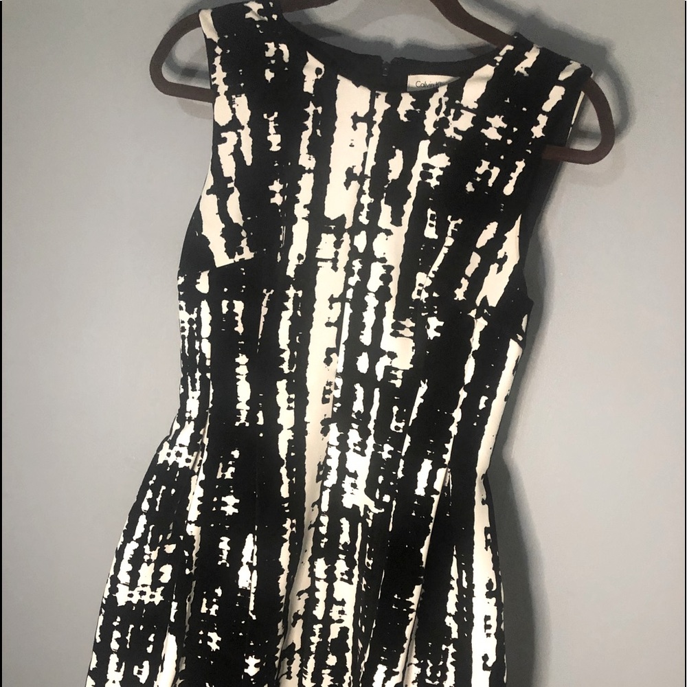 Black velvet and white cocktail dress